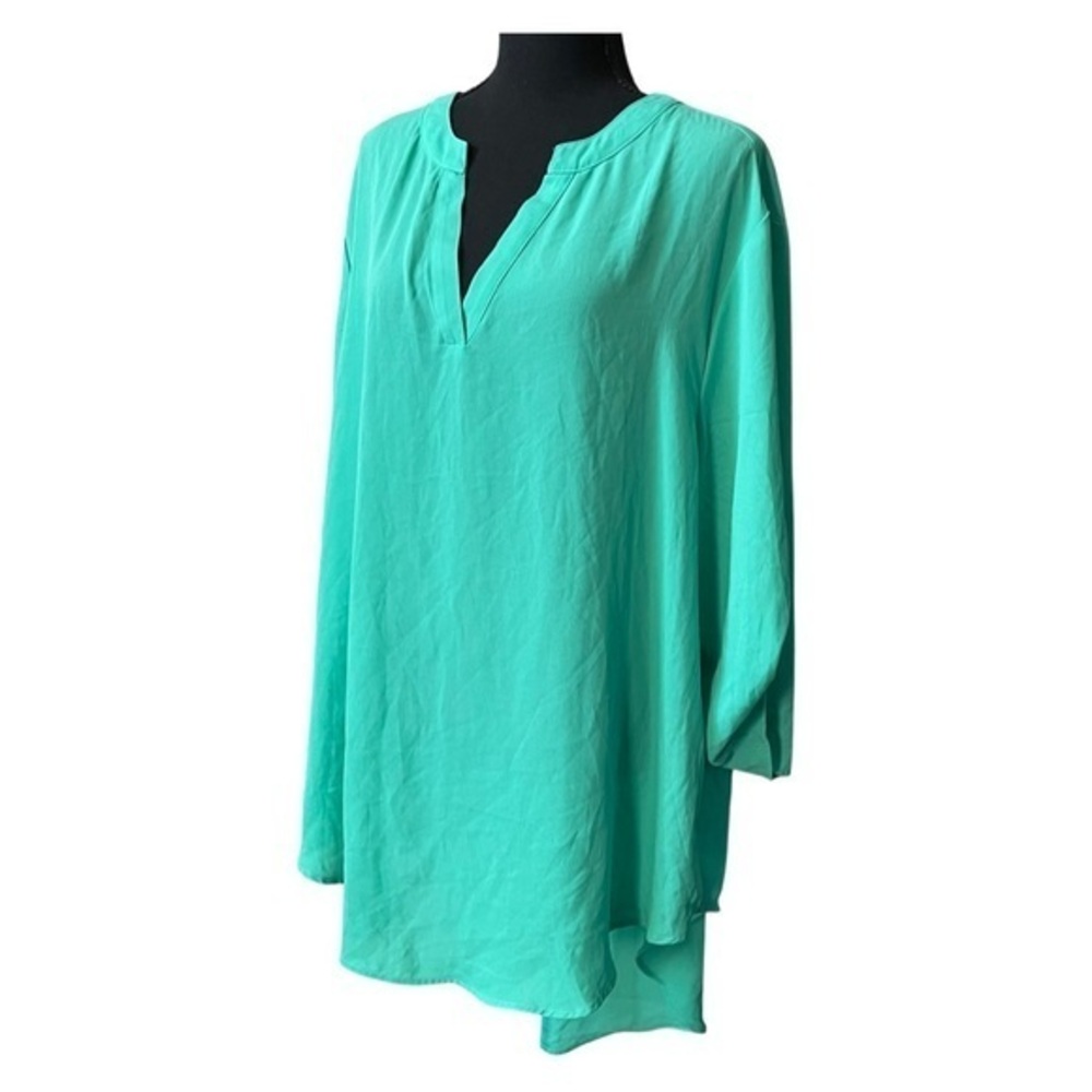 Loanna teal 3X women’s blouse FF